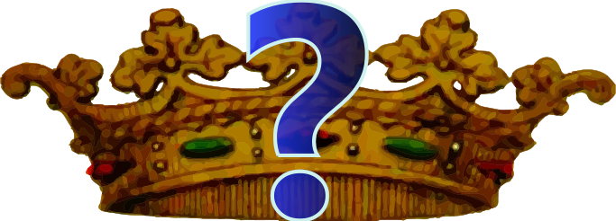 Image of question mark over a crown